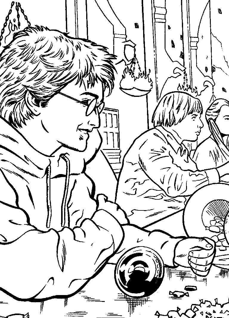 Plansa de colorat cu Harry Potter 110 14